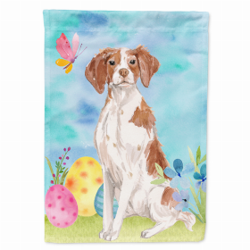 Brittany 1 Easter Eggs Breed Themed Flag Canvas