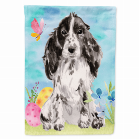 Cocker Spaniel - Black Parti Easter Eggs Breed Themed Flag Canvas