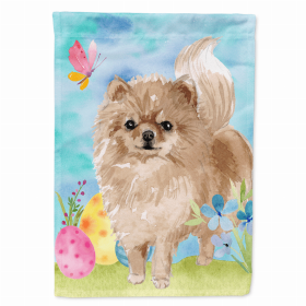 Pomeranian Easter Eggs Breed Themed Flag Canvas