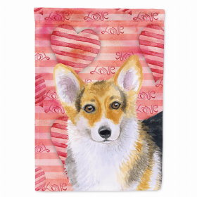 Corgi 3 Love Breed Themed Flag Canvas