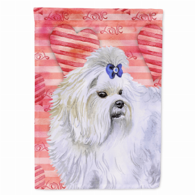 Maltese Love Breed Themed Flag Canvas