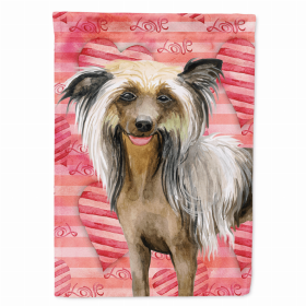 Chinese Crested Love Breed Themed Flag Canvas