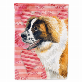 Saint Bernard Love Breed Themed Flag Canvas