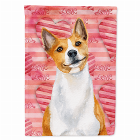 Basenji Love Breed Themed Flag Canvas