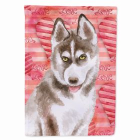 Siberian Husky - Grey Love Breed Themed Flag Canvas