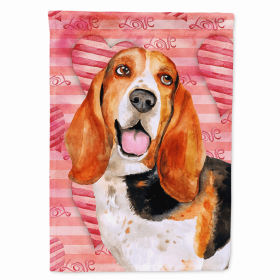 Basset Hound Love Breed Themed Flag Canvas