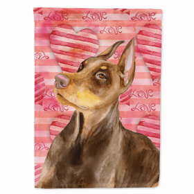 Doberman Love Breed Themed Flag Canvas