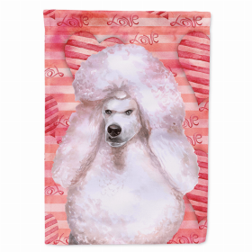 Poodle - Standard - White Love Breed Themed Flag Canvas