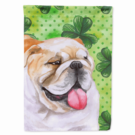 Bulldog 1 St. Patrick's Breed Themed Flag Canvas