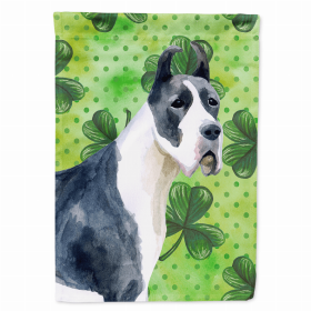 Great Dane 1 St. Patrick's Breed Themed Flag Canvas