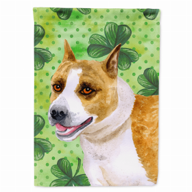 Staffordshire Bull Terrier 1 St. Patrick's Breed Themed Flag Canvas