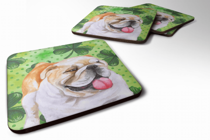 Bulldog St Patrick's Design Foam Coaster Set of 4