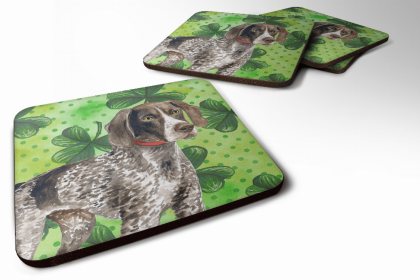 German Shorthaired Pointer St Patrick's Design Foam Coaster Set of 4