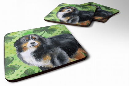 Bernese Mountain Dog St Patrick's Design Foam Coaster Set of 4