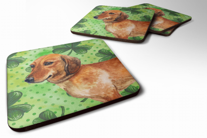 Dachshund St Patrick's Design Foam Coaster Set of 4