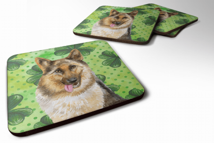 German Shepherd St Patrick's Design Foam Coaster Set of 4