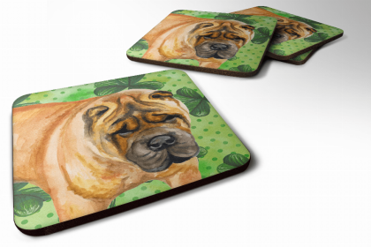 Shar Pei St Patrick's Design Foam Coaster Set of 4