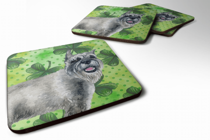 Schnauzer St Patrick's Design Foam Coaster Set of 4