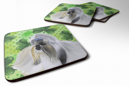 Shih Tzu St Patrick's Design Foam Coaster Set of 4