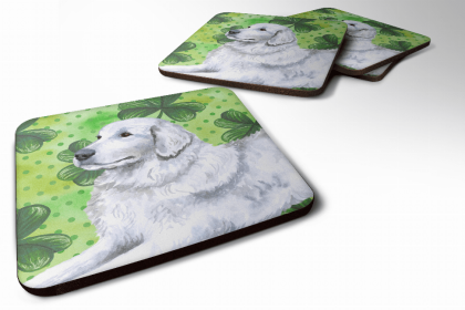 Maremma Sheepdog St Patrick's Design Foam Coaster Set of 4