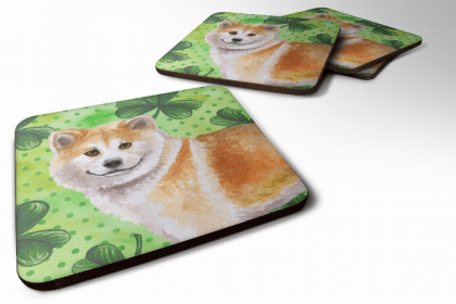 Shiba Inu St Patrick's Design Foam Coaster Set of 4