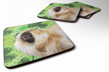 Pekingese St Patrick's Design Foam Coaster Set of 4