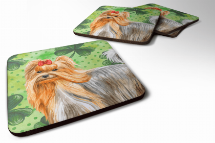 Yorkshire Terrier St Patrick's Design Foam Coaster Set of 4