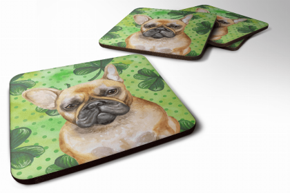 French Bulldog St Patrick's Design Foam Coaster Set of 4