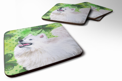 Samoyed St Patrick's Design Foam Coaster Set of 4