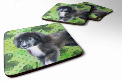 Newfoundland - Puppy St Patrick's Design Foam Coaster Set of 4