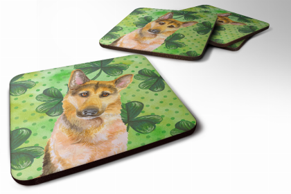 German Shepherd #2 St Patrick's Design Foam Coaster Set of 4