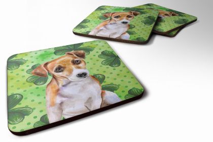 Jack Russell Terrier #2 St Patrick's Design Foam Coaster Set of 4