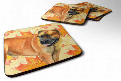 Mastiff - Boerboel Fall Leaves Art Foam Coaster