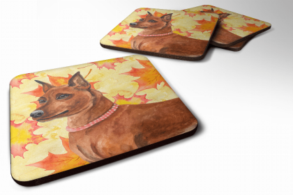 Min Pin Fall Leaves Art Foam Coaster