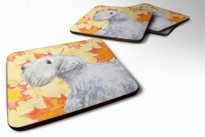 Sealyham Terrier Fall Leaves Art Foam Coaster