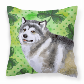 Alaskan Malamute St Patrick's Design Fabric Decorative Pillow