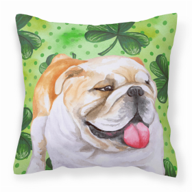 Bulldog St Patrick's Design Fabric Decorative Pillow