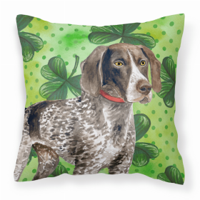 German Shorthaired Pointer St Patrick's Design Fabric Decorative Pillow