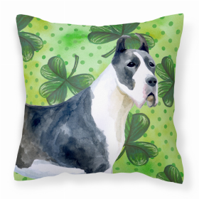 Great Dane St Patrick's Design Fabric Decorative Pillow