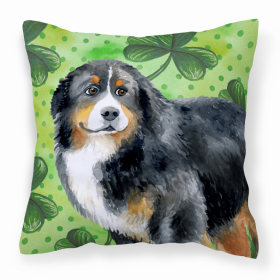 Bernese Mountain Dog St Patrick's Design Fabric Decorative Pillow