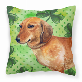 Dachshund St Patrick's Design Fabric Decorative Pillow