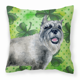 Schnauzer St Patrick's Design Fabric Decorative Pillow