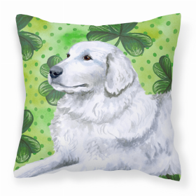 Maremma Sheepdog St Patrick's Design Fabric Decorative Pillow