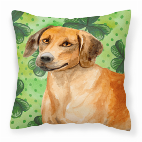 Rhodesian Ridgeback St Patrick's Design Fabric Decorative Pillow