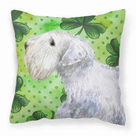 Sealyham Terrier St Patrick's Design Fabric Decorative Pillow