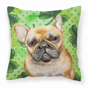 French Bulldog St Patrick's Design Fabric Decorative Pillow