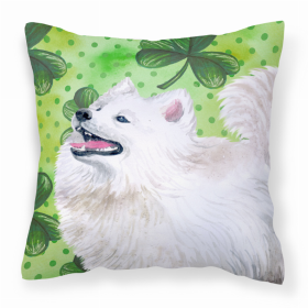 Samoyed St Patrick's Design Fabric Decorative Pillow