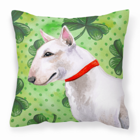 Bull Terrier St Patrick's Design Fabric Decorative Pillow