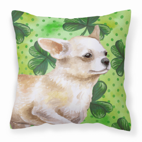 Chihuahua Leg Up St Patrick's Design Fabric Decorative Pillow