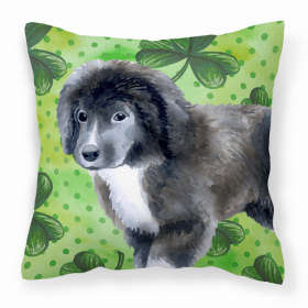 Newfoundland - Puppy St Patrick's Design Fabric Decorative Pillow